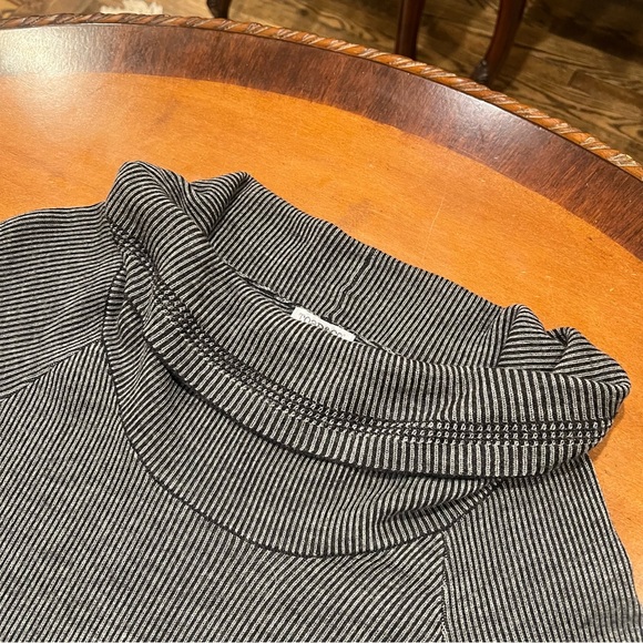 Toad & Co Merino Wool Uptown Sweater Dress Gray/Black Large Cowl Long-Sleeve - Picture 15 of 16